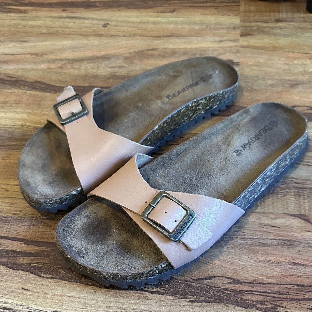 BearPaw Women's Beige Buckle Sandals